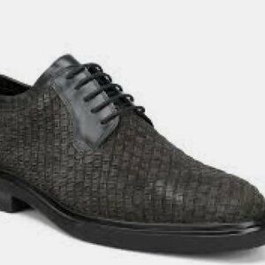 Donald Pliner Mens Woven Leather Lace Up Dress Business Shoes Black Sz 8 Office